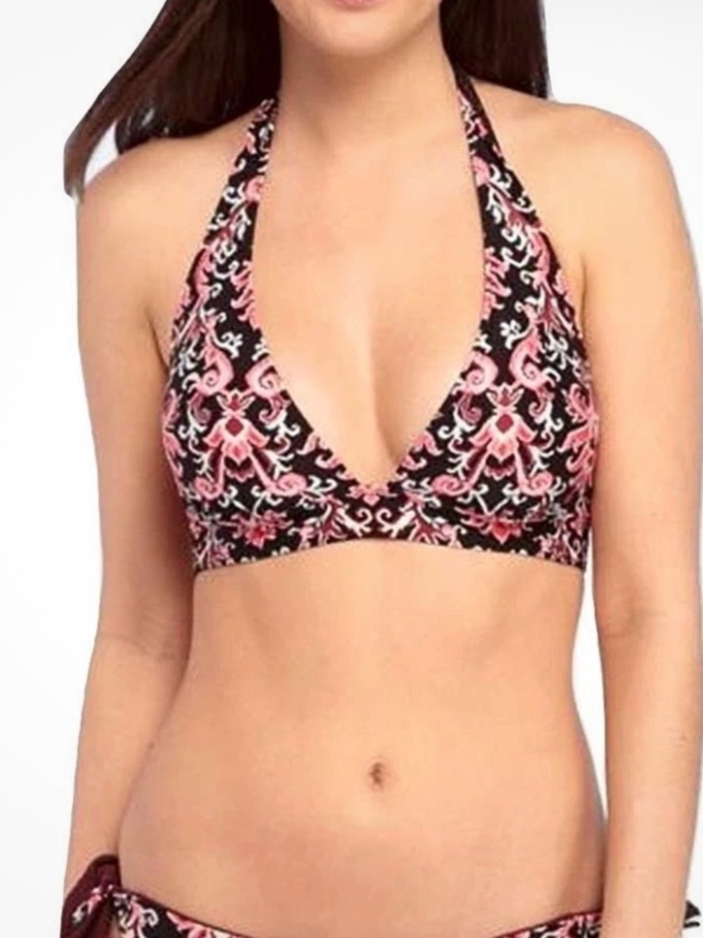 NEW NWT KATE SPADE NEW YORK OASIS black and pink printed bikini $158